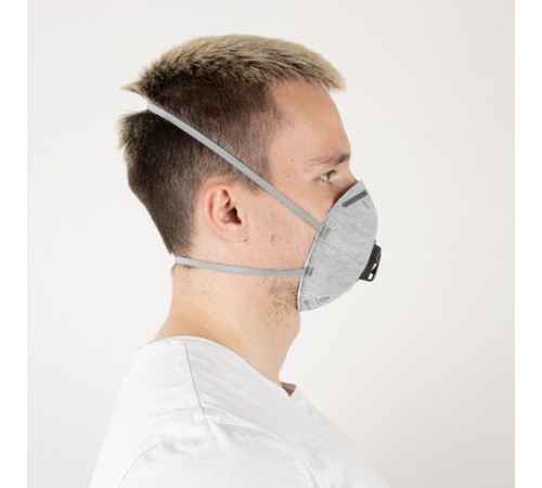 Респиратор с клапаном и угольным фильтром, КОМПЛЕКТ 10 шт., полумаска фильтрующая, формованный, FFP2, JM-8626