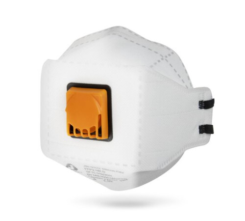 Респиратор (1 шт.) с клапаном, полумаска фильтрующая, трехпанельный складной, FFP2, индивидуальная упаковка, JM-9322