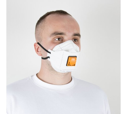 Респиратор (1 шт.) с клапаном, полумаска фильтрующая, трехпанельный складной, FFP2, индивидуальная упаковка, JM-9322