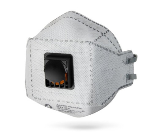 Респиратор (1 шт.) с клапаном и угольным фильтром, полумаска фильтрующая, трехпанельный складной, индивидуальная упаковка, FFP2, JM-9326