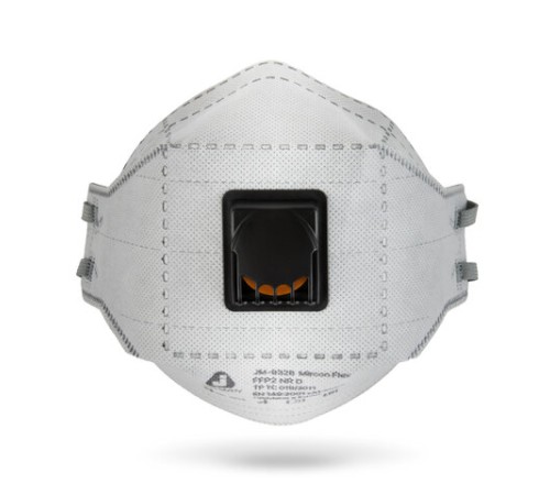 Респиратор (1 шт.) с клапаном и угольным фильтром, полумаска фильтрующая, трехпанельный складной, индивидуальная упаковка, FFP2, JM-9326