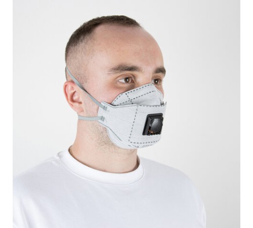 Респиратор (1 шт.) с клапаном и угольным фильтром, полумаска фильтрующая, трехпанельный складной, индивидуальная упаковка, FFP2, JM-9326