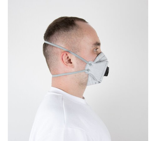 Респиратор (1 шт.) с клапаном и угольным фильтром, полумаска фильтрующая, трехпанельный складной, индивидуальная упаковка, FFP2, JM-9326