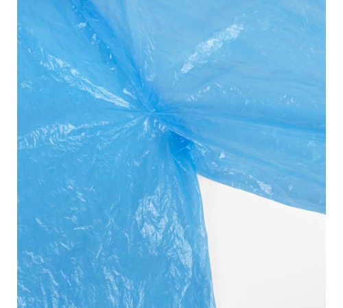 Дождевик-плащ синий на кнопках полиэтиленовый, универсальный размер 120x80 см, SHAMAANI (ШАМААНИ), 610929