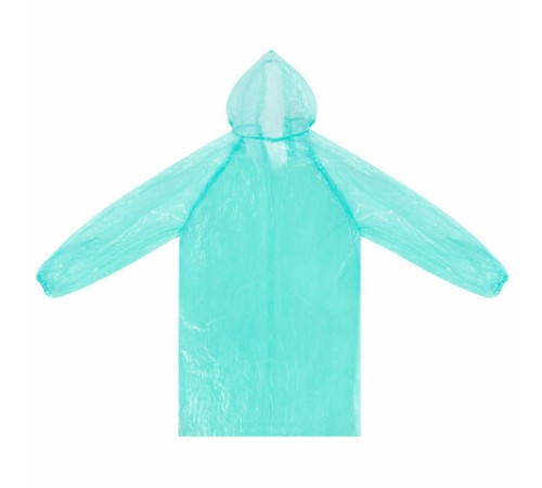 Дождевик-плащ зеленый на кнопках полиэтиленовый, универсальный размер 120х80 см, SHAMAANI (ШАМААНИ), 610930