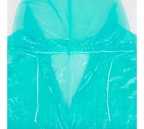 Дождевик-плащ зеленый на кнопках полиэтиленовый, универсальный размер 120х80 см, SHAMAANI (ШАМААНИ), 610930