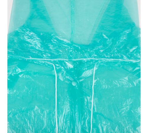 Дождевик-плащ зеленый на кнопках полиэтиленовый, универсальный размер 120х80 см, SHAMAANI (ШАМААНИ), 610930