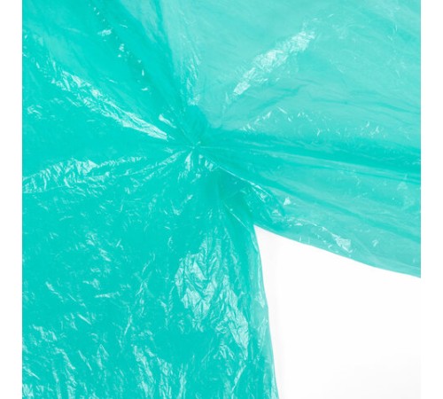 Дождевик-плащ зеленый на кнопках полиэтиленовый, универсальный размер 120х80 см, SHAMAANI (ШАМААНИ), 610930