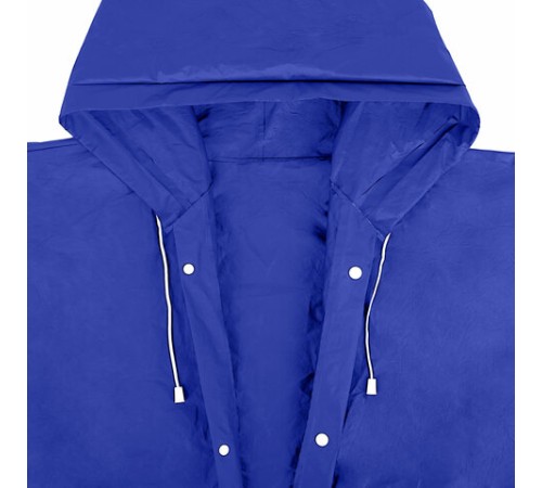 Дождевик плащ синий на кнопках, EVA, многоразовый прочный, чехол в комплекте, универсальный размер, SHAMAANI (ШАМААНИ), 610931