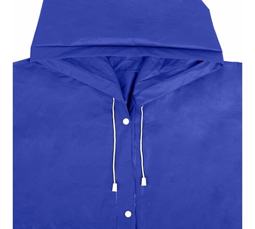 Дождевик плащ синий на кнопках, EVA, многоразовый прочный, чехол в комплекте, универсальный размер, SHAMAANI (ШАМААНИ), 610931