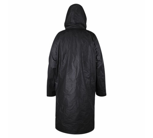 Дождевик плащ черный на кнопках, EVA, многоразовый прочный, чехол в комплекте, универсальный размер, SHAMAANI (ШАМААНИ), 610932