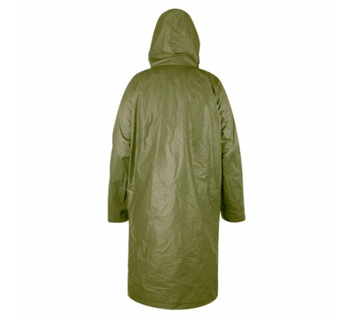 Дождевик плащ зеленый на кнопках, EVA, многоразовый прочный, чехол в комплекте, универсальный размер, SHAMAANI (ШАМААНИ), 610933