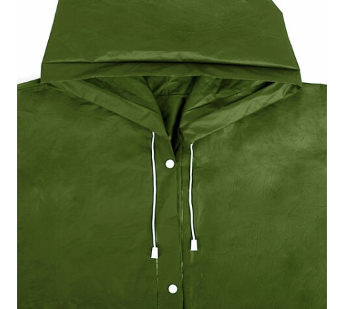 Дождевик плащ зеленый на кнопках, EVA, многоразовый прочный, чехол в комплекте, универсальный размер, SHAMAANI (ШАМААНИ), 610933