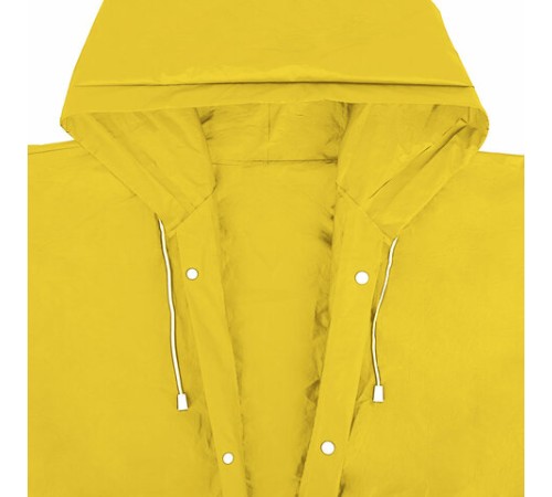 Дождевик плащ желтый на кнопках, EVA, многоразовый прочный, чехол в комплекте, универсальный размер, SHAMAANI (ШАМААНИ), 610934