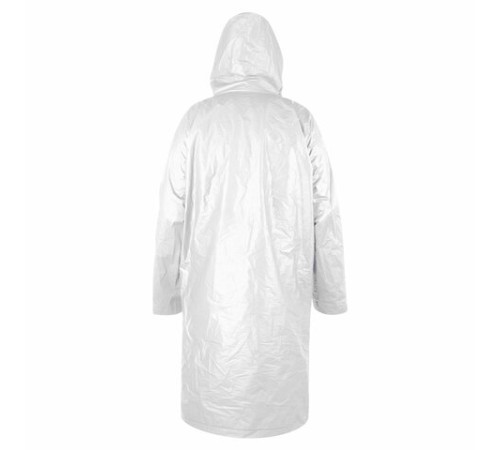 Дождевик-плащ белый на кнопках, EVA, многоразовый прочный, чехол в комплекте, универсальный размер, SHAMAANI (ШАМААНИ), 610935