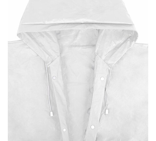 Дождевик-плащ белый на кнопках, EVA, многоразовый прочный, чехол в комплекте, универсальный размер, SHAMAANI (ШАМААНИ), 610935