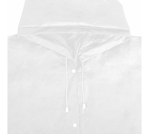 Дождевик-плащ белый на кнопках, EVA, многоразовый прочный, чехол в комплекте, универсальный размер, SHAMAANI (ШАМААНИ), 610935