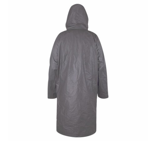 Дождевик плащ серый на кнопках, EVA, многоразовый прочный, чехол в комплекте, универсальный размер, SHAMAANI (ШАМААНИ), 610936