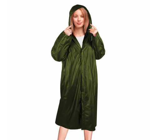 Дождевик-плащ хаки на кнопках виниловый сверхпрочный, размер 50-56, рост 170-185, ГРАНДМАСТЕР, 610937