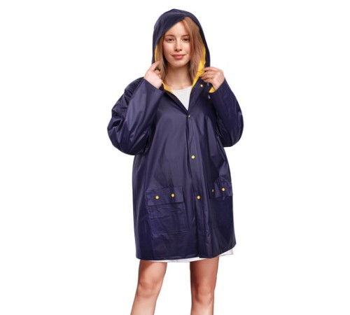 Дождевик-куртка фиолетовая на кнопках С КАРМАНАМИ, виниловая, размер 50-56, рост 170-185, ГРАНДМАСТЕР, 610941