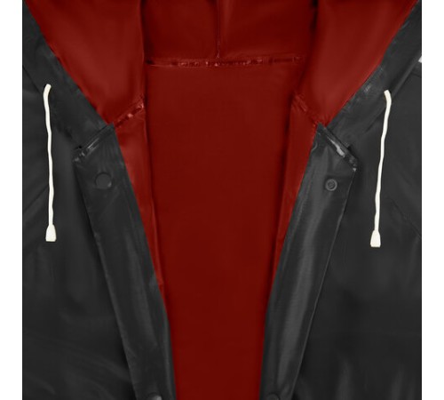 Дождевик-куртка чёрная на кнопках С КАРМАНАМИ, виниловая, размер 50-56, рост 170-185, ГРАНДМАСТЕР, 610942