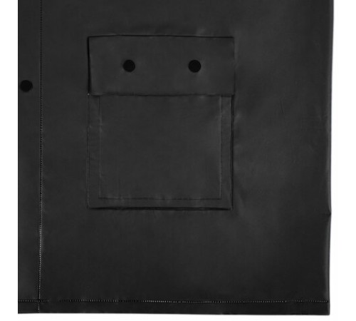 Дождевик-куртка чёрная на кнопках С КАРМАНАМИ, виниловая, размер 50-56, рост 170-185, ГРАНДМАСТЕР, 610942