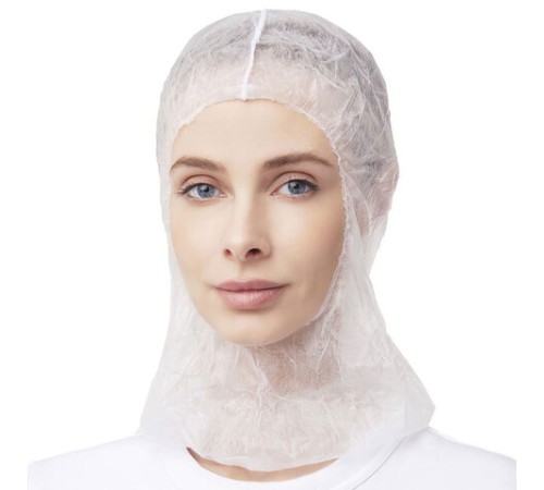 Балаклава (подшлемник) одноразовая КОМПЛЕКТ 20 штук, спанбонд, белая, SMZ