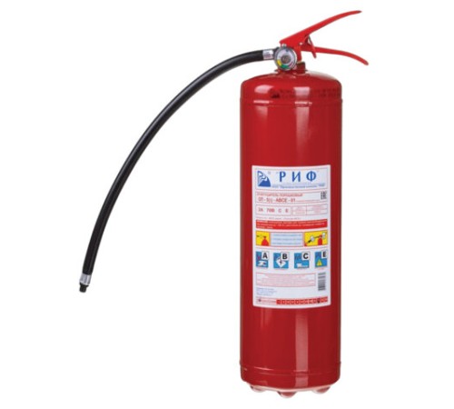 Огнетушитель порошковый ОП-5, АВСЕ (твердые, жидкие, газообразные, электрические) закачной, индивидуальный короб, РИФ