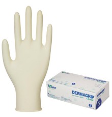 Перчатки латексные смотровые, 50 пар (100 штук), размер 6-7, S (малый), DERMAGRIP Classic, D1501-10