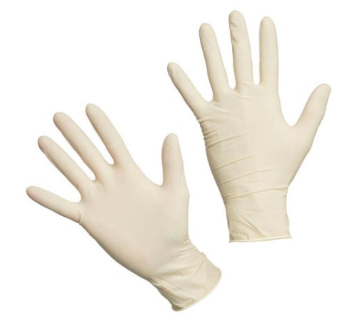 Перчатки латексные смотровые, 50 пар (100 штук), размер 7-8, M (средний), DERMAGRIP Classic, D1502-10