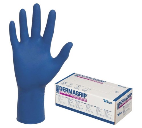 Перчатки латексные смотровые, 25 пар (50 штук), сверхпрочные, размер 8-9, L (большой), DERMAGRIP High Risk, D1403-14