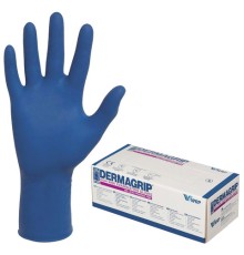 Перчатки латексные смотровые, 25 пар (50 штук), сверхпрочные, размер 9-10, XL (очень большой), DERMAGRIP High Risk, D1404-14