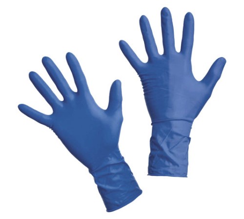 Перчатки латексные смотровые, 25 пар (50 штук), сверхпрочные, размер 9-10, XL (очень большой), DERMAGRIP High Risk, D1404-14