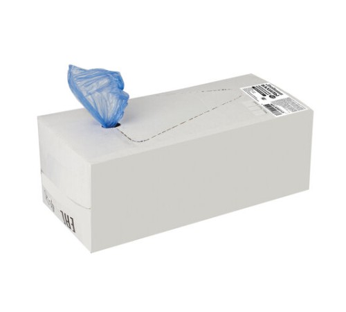 Бахилы КОМПЛЕКТ 2000 шт. (1000 пар) в упаковке, ЭКОНОМ, размер 40х14 см, 1,8 г, ПНД, ЛЮБАША, 630717