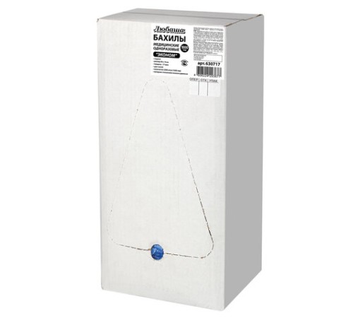 Бахилы КОМПЛЕКТ 2000 шт. (1000 пар) в упаковке, ЭКОНОМ, размер 40х14 см, 1,8 г, ПНД, ЛЮБАША, 630717