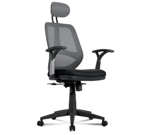 Кресло BRABIX "Saturn ER-400", с подголовником, комбинированное, черное/серое, 530871 Кресло BRABIX "Saturn ER-400", с подголовником, комбинированное, черное/серое, 530871
