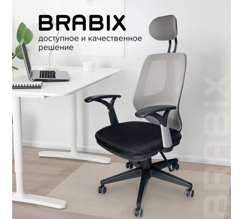 Кресло BRABIX "Saturn ER-400", с подголовником, комбинированное, черное/серое, 530871 Кресло BRABIX "Saturn ER-400", с подголовником, комбинированное, черное/серое, 530871