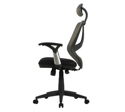 Кресло BRABIX "Saturn ER-400", с подголовником, комбинированное, черное/серое, 530871 Кресло BRABIX "Saturn ER-400", с подголовником, комбинированное, черное/серое, 530871