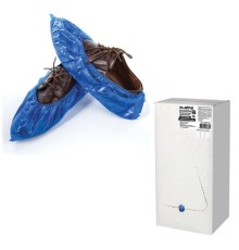 Бахилы КОМПЛЕКТ 600 шт. (300 пар), СВЕРХПРОЧНЫЕ, двойная резинка, 40х14 см, 100 мкм, 10 г, LAIMA, 630719