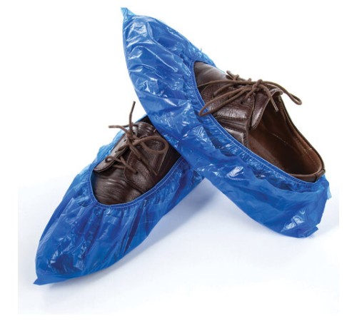 Бахилы КОМПЛЕКТ 600 шт. (300 пар), СВЕРХПРОЧНЫЕ, двойная резинка, 40х14 см, 100 мкм, 10 г, LAIMA, 630719