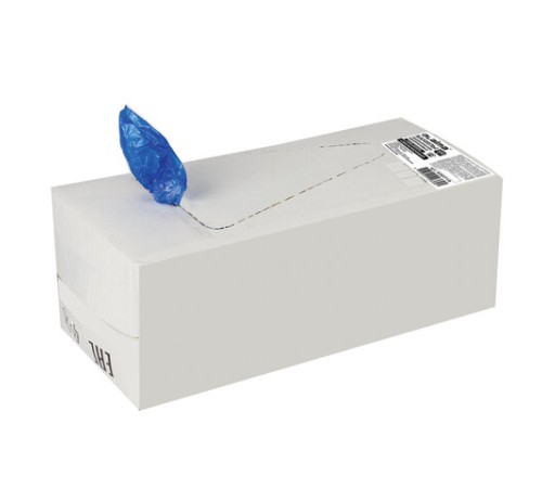 Бахилы КОМПЛЕКТ 600 шт. (300 пар), СВЕРХПРОЧНЫЕ, двойная резинка, 40х14 см, 100 мкм, 10 г, LAIMA, 630719