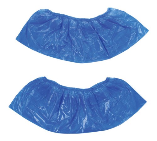 Бахилы КОМПЛЕКТ 600 шт. (300 пар), СВЕРХПРОЧНЫЕ, двойная резинка, 40х14 см, 100 мкм, 10 г, LAIMA, 630719