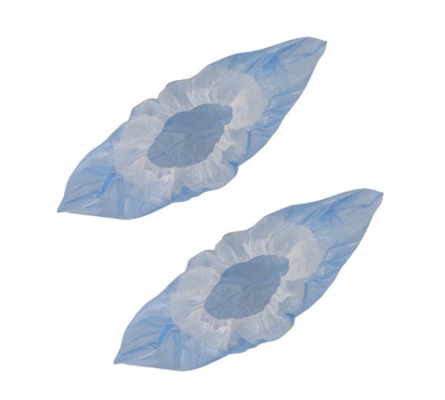 Бахилы КОМПЛЕКТ 100 штук (50 пар), ДВОЙНЫЕ (со стелькой), 40х14 см, 40 мкм, 4 г, ПНД, LAIMA, 630720