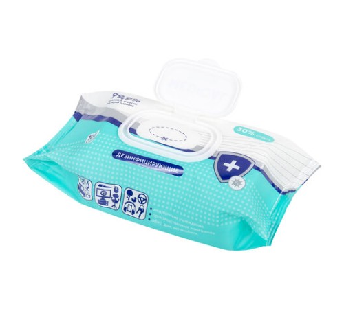 Дезинфицирующие салфетки спиртовые 100 штук SMART MEDICAL, крышка-клапан, 72029