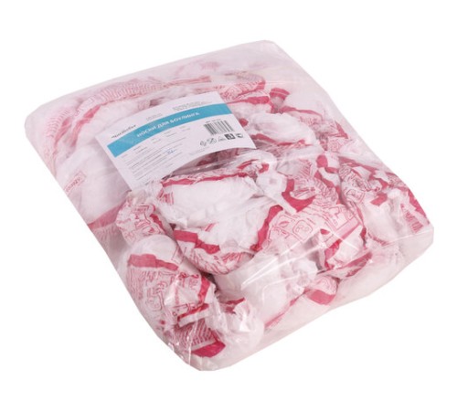 Носки для боулинга размер L (43-45) КОМПЛЕКТ 50 пар, спанбонд, белые, 22 г/м2, ЧИСТОВЬЕ, 00-550