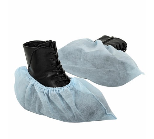 Бахилы из спанбонда низкие КОМПЛЕКТ 80 штук (40 пар), 25 г/м2 ГЕКСА, голубые