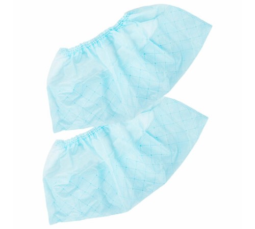 Бахилы из спанбонда низкие с двойной подошвой КОМПЛЕКТ 50 штук (25 пар), 65 г/м2, ГЕКСА, голубые