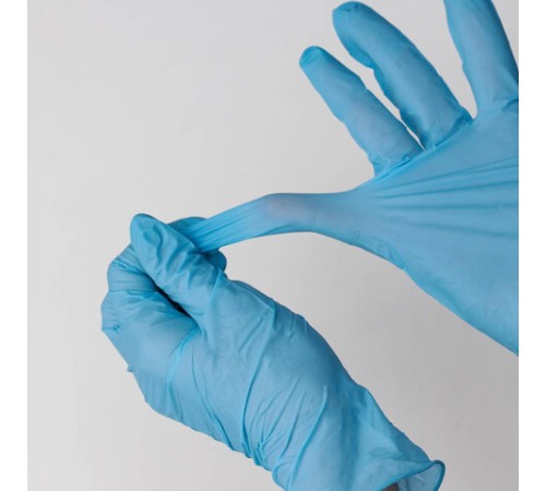 Перчатки смотровые нитриловые 50 пар (100 штук), CONNECT, голубые, размер 6-7, S (малый)