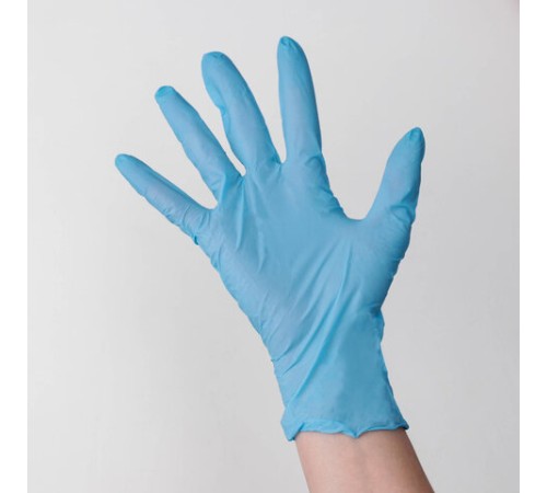 Перчатки смотровые нитриловые 50 пар (100 штук), CONNECT, голубые, размер 7-8, M (средний)