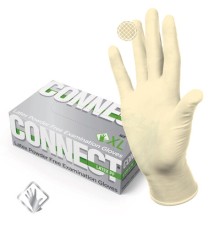 Перчатки смотровые латексные 45 пар (90 штук), CONNECT, размер 9-10, XL (очень большой)